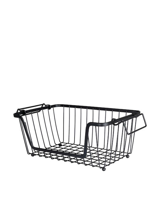 Vilde Φρουτιέρα Μεταλλική Μαύρη 32x20x13.5εκ.