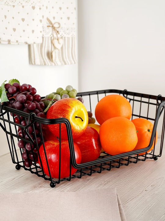 Vilde Obstschale Metallisch Schwarz 32x20x13,5cm