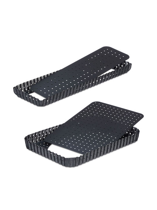 Relaxdays Formă De Tăvi și Tăvi Pentru Copt Pentru Tartă 3x21cm 2 Bucăți