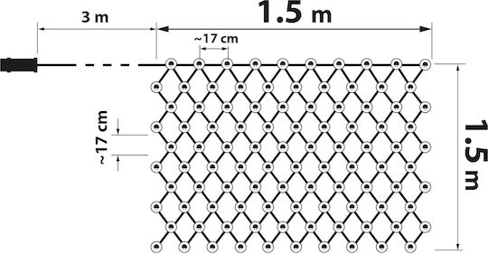 LED Weihnachtsbeleuchtung 1,5m x 150cm Netz Typ