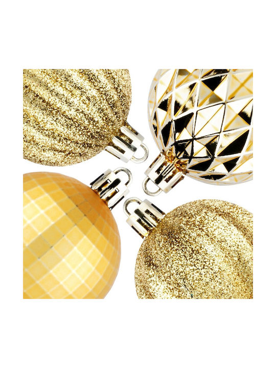 Non-breakable Golden Christmas Tree Baubles 5 Cm 24 Pcs