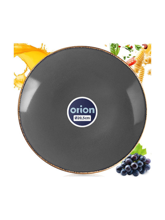 Orion Πιάτο Γλυκού Κεραμικό Γκρι με Διάμετρο 20.5cm