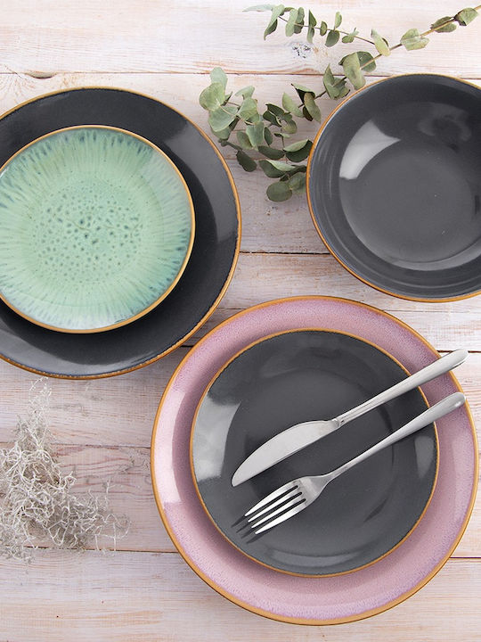 Orion Ceramic Dessert Plate Gray with Diameter 27cm