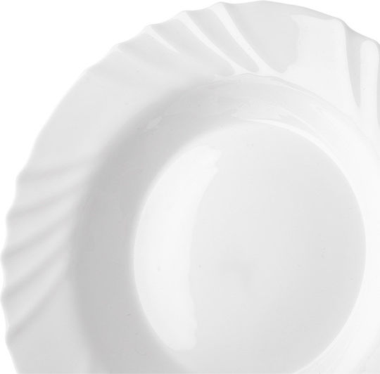 Orion Luna Deep Glass Serving Plate White with Diameter 22.5cm