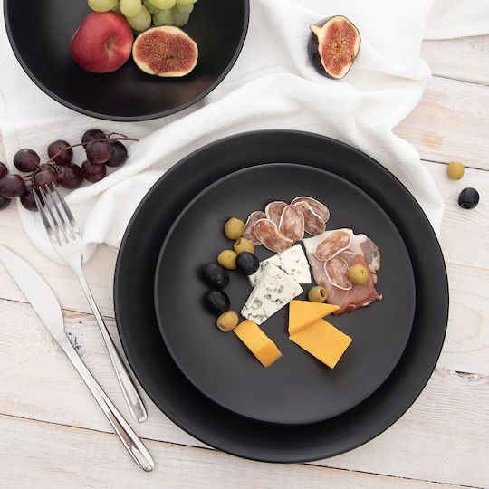 Orion Ceramic Dessert Plate Black with Diameter 27cm