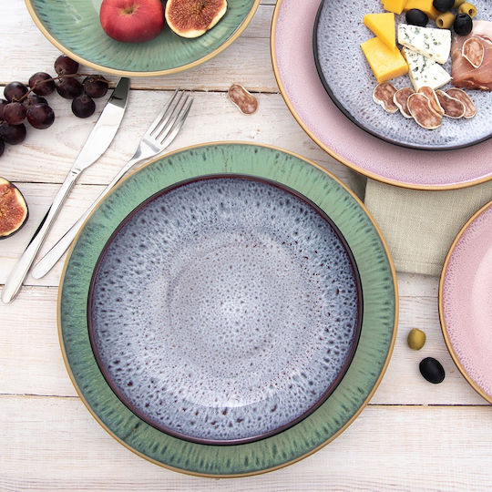 Orion Ceramic Green Dessert Serving Plate with Diameter 27cm