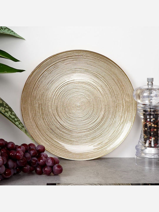 Vilde Servierplatte für Wüste aus Glas Gold 21cm