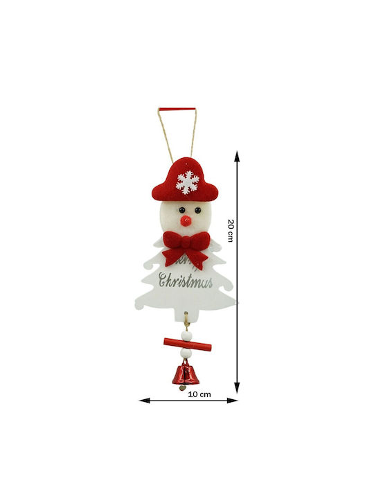 Ornament De Crăciun Pentru Brad Om De Zăpadă Alb Din Lemn 20 Cm Alista Home