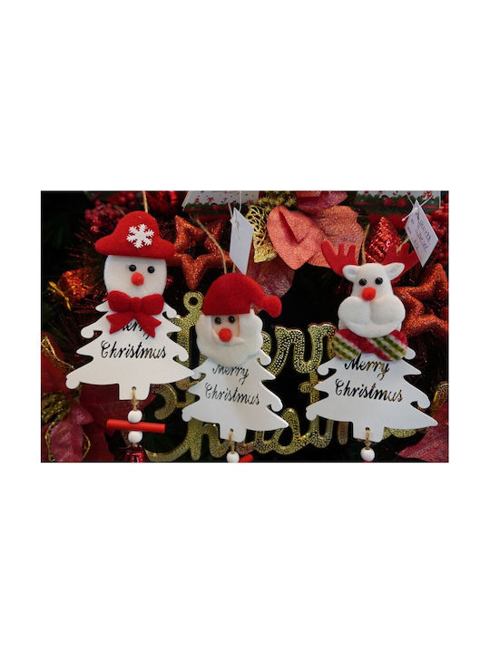 Ornament De Crăciun Pentru Brad Om De Zăpadă Alb Din Lemn 20 Cm Alista Home