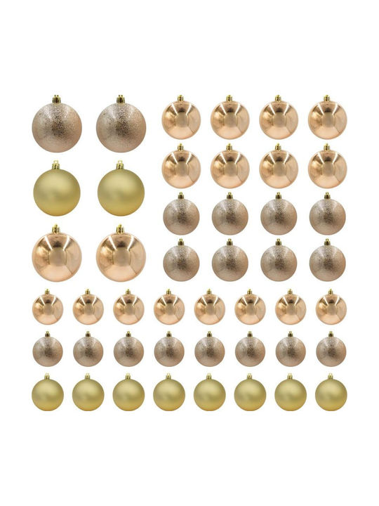 Decorative Plastic Bauble Safe 46 Pcs Mica Copper