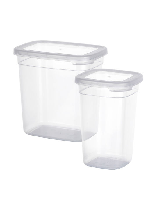 Vilde Vilde Set 12 Stück Lebensmittelgläser für Kaffee Nudeln Getreide mit Kunststoffdeckel Transparent 1000ml