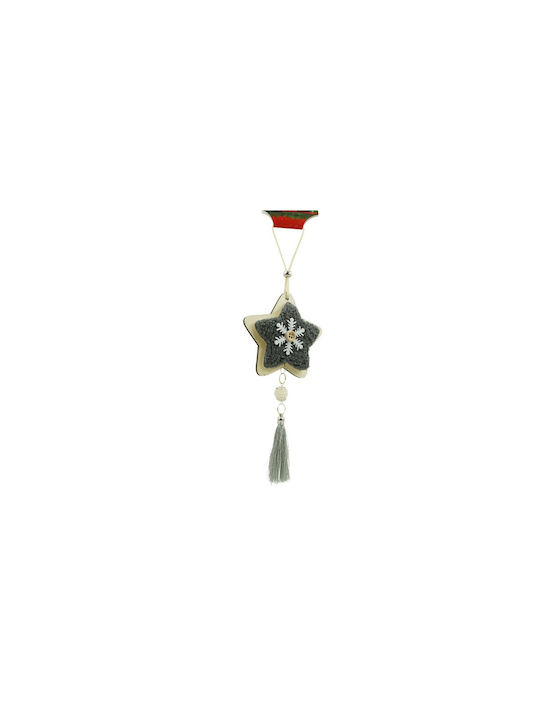 Ornament Stea Pentru Brad De Crăciun Alista Home Negru Din Lemn Textil 25 Cm