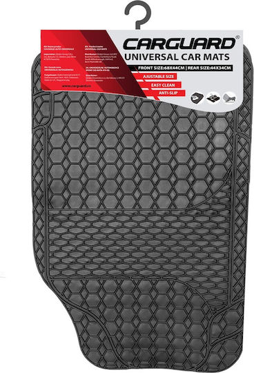 Set Universal Pvc Rubber Car Mats 4 Pcs Front Rear Non-slip Black
