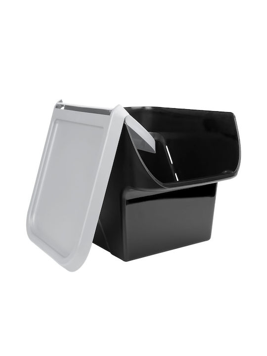 Vilde Set 2 Bucăți Cutii Utilizare Generală Cu Capac Plastic Gri 27.5x26x34cm
