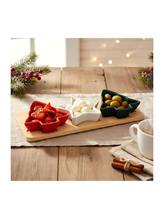 Excellent Houseware Christmas Tableware Ornaments Tree Trays 4 Pieces
