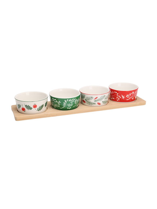 Excellent Houseware Set Weihnachtlicher Salve Porzellan Beiges 140ml 5 Stück