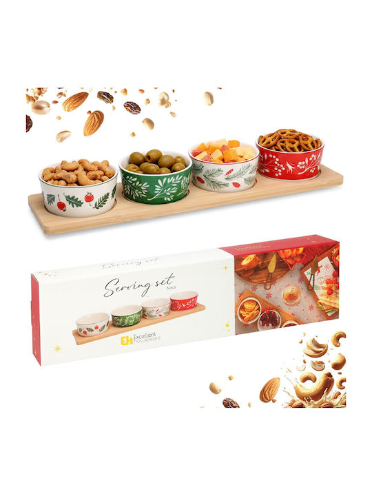 Excellent Houseware Set Weihnachtlicher Salve Porzellan Beiges 140ml 5 Stück