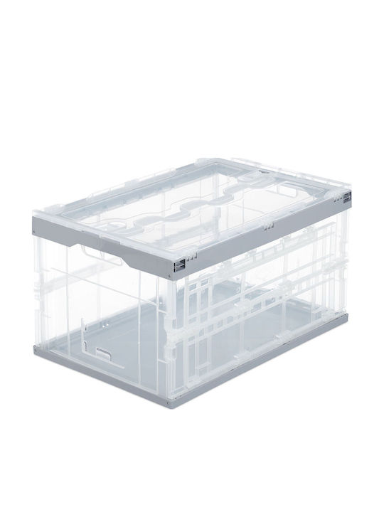 Relaxdays Plastic Storage Box with Lid Transparent 31.5x39.5x59.5cm