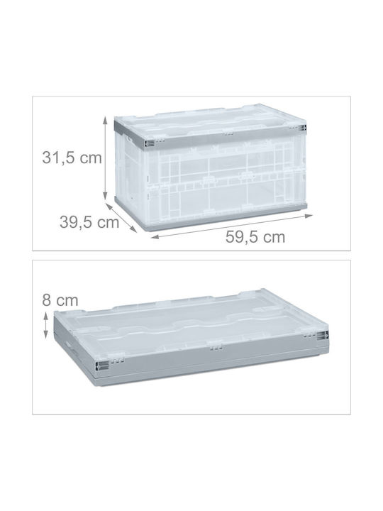Relaxdays Plastic Storage Box with Lid Transparent 31.5x39.5x59.5cm