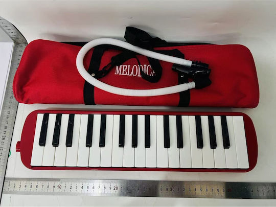Melodică 32 Clape Flippy Din Abs Pentru Începători 45 X 13 X 7 Cm Include Husă Suflantă Roșie