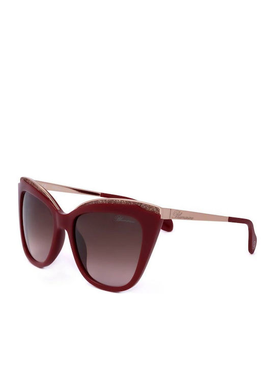 Blumarine Burgundy Sunglasses With Frame Blumarine Burgundy Sunglasses With Frame