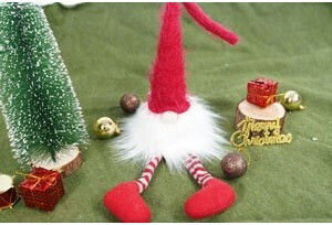 Ornament Elf De Crăciun Alista Home Alb Roșu Textil 52 Cm