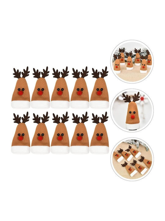 Alista Home Set Suporturi Pentru Tacâmuri De Crăciun Din Material Textil Cu Renii 14x6cm 10 Bucăți