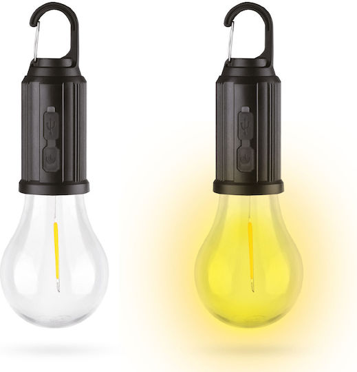 Hanging Led Bulb Solar Lamp Usb-c 100lm Light Sensor Camping Ip55