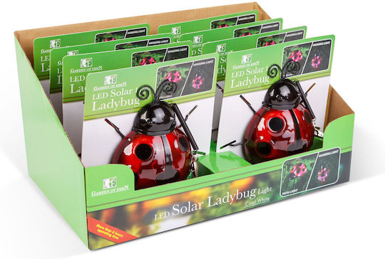 Solar Marienkäferlampe Pfahl Clip 6 Led Kühle Weiße Garten Outdoor Dekor