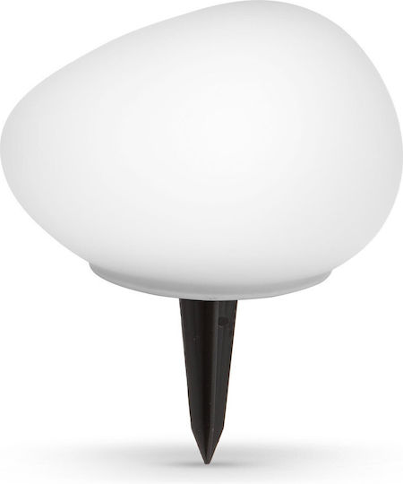 Lampă Solară de Grădină Tip Pietricică Sticlă Mată Led Alb Cald Decor Exterior