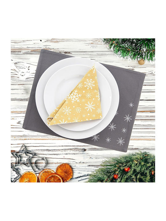 Orion Christmas Fabric Gray Placemats 33.5x26cm