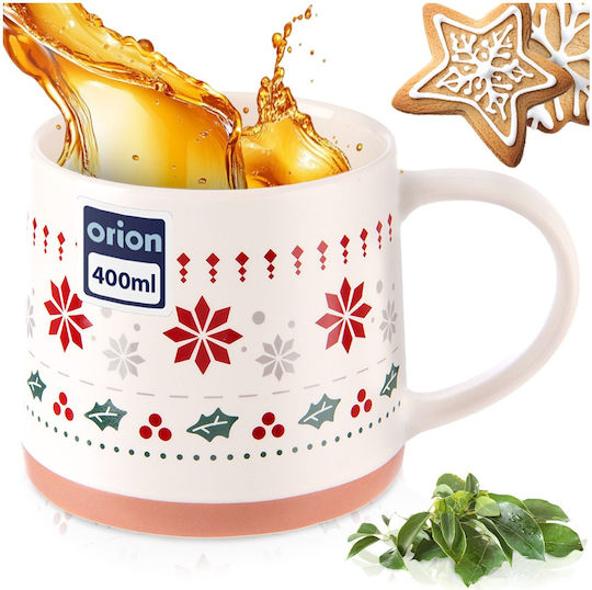 Orion Christmas Porcelain White Mug 13x9.5x8.5cm 380ml
