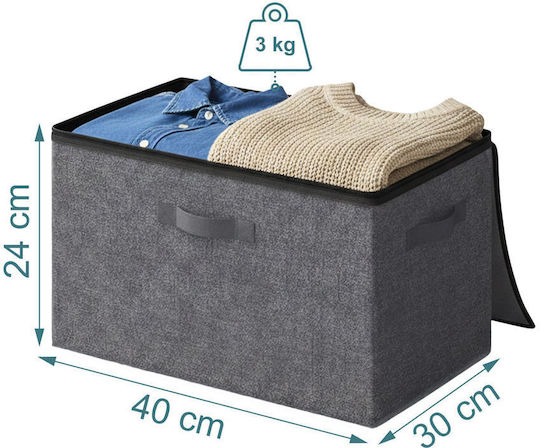 Relaxdays Fabric Storage Box with Lid Multicolour 24x40x30cm 3 Pieces