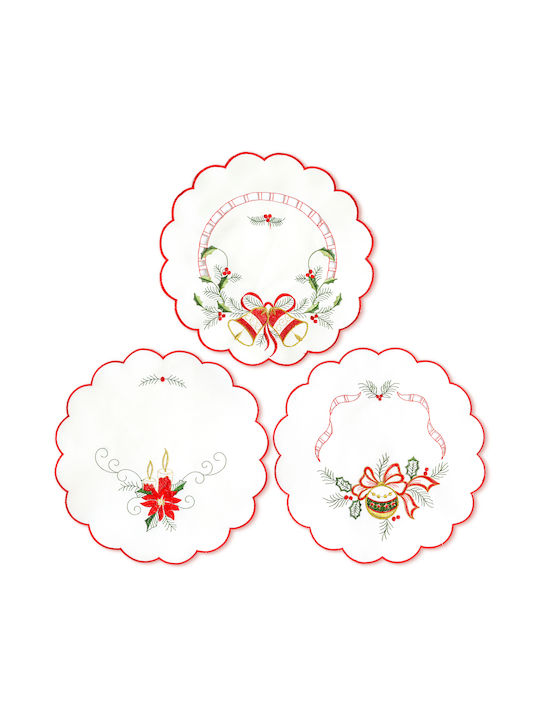 Alista Home Set De Masă Rotundă Din Țesătură Roșie 29cm