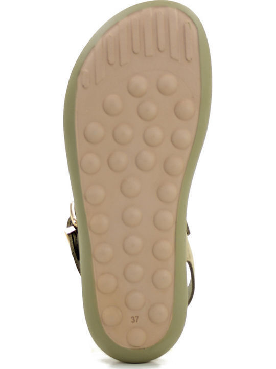 Panagiota Leather Women's Anatomic Sandals Khaki