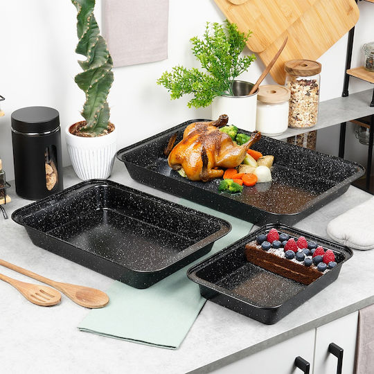 Vilde Vilde Stainless Steel Baking Pan with Stone Interior Coating 3 Pieces
