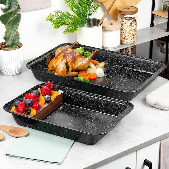 Vilde Stainless Steel Baking Pan with Stone Interior Coating 2 Pieces