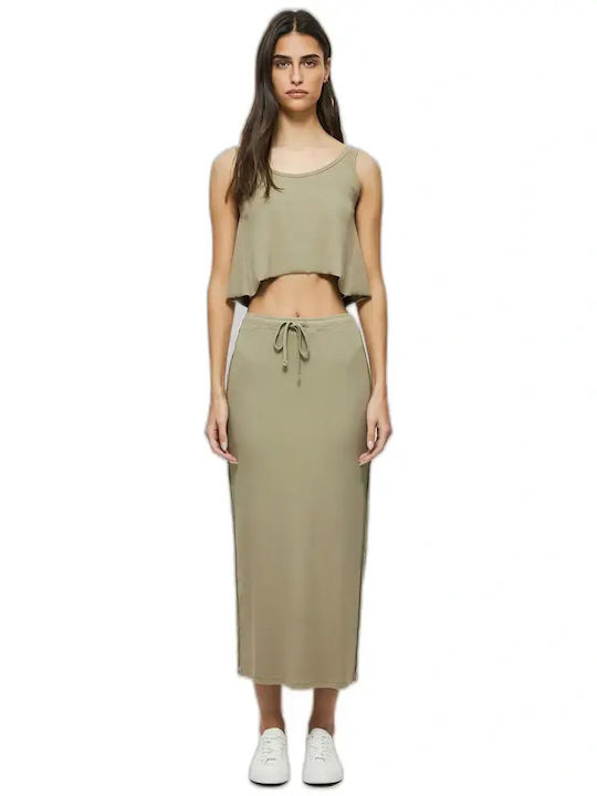 Γυναικείο Crop Top Βαμβακερό Taupe