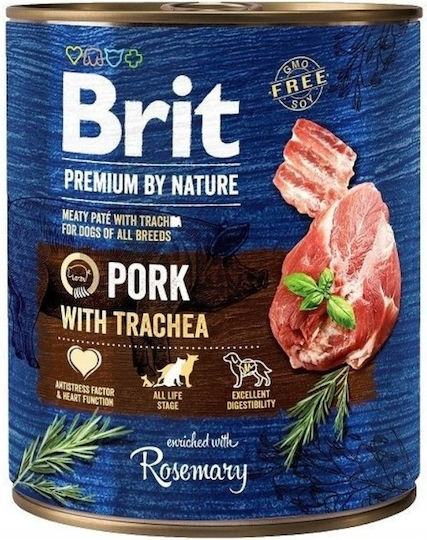 Brit Premium By Nasses Hundefutter in Dose mit Schweinefleisch und Fleisch ohne Getreide 12x800gr