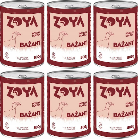 Zoya Goes Pretty Wet Dog Food Cans Diet Grain-Free 6x800gr