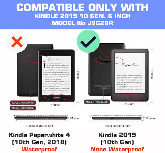 Kindle 2019 Inkora Air Mandelnussbaum Tablet Hülle Klappdeckel
