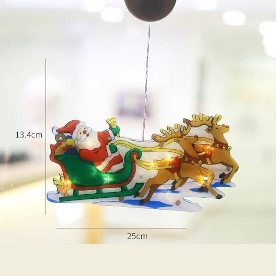 Decoratiune De Fereastră De Crăciun Flippy Sanie Ren Iluminate Cu Leduri Alb Cald 26 Cm