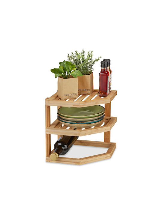 Relaxdays Настолна Дървена Стойка 25.5x25.5x25.5см Бежова