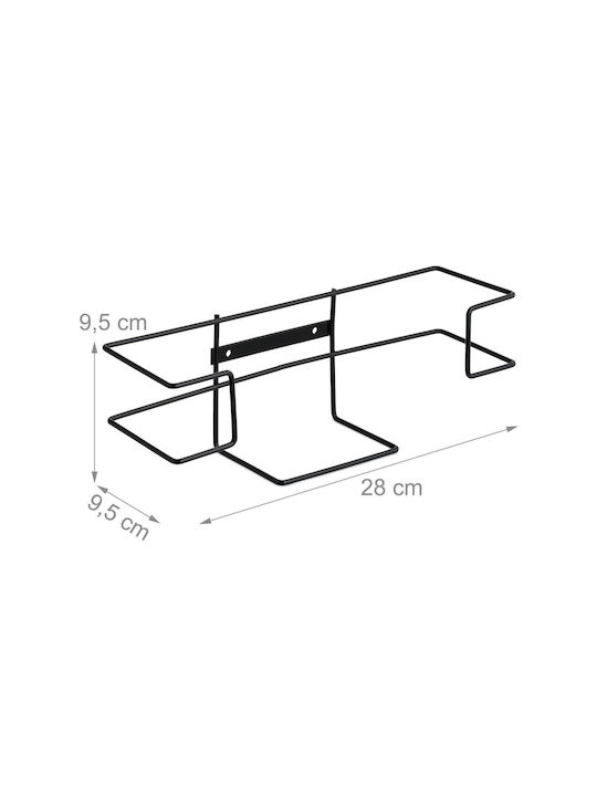 Relaxdays Επιτοίχιο Ράφι Μεταλλικό 9.5x9.5x28εκ. Μαύρο