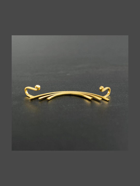Ohrring Ear Cuff Gebogen Handgefertigt Rosa Vergoldetes Silber 925