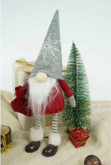Ornament Elf De Crăciun Alista Home Roșu Alb Textil 42 Cm