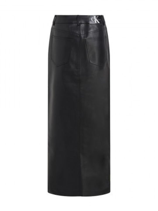 Δερμάτινη Pencil Maxi Φούστα Black