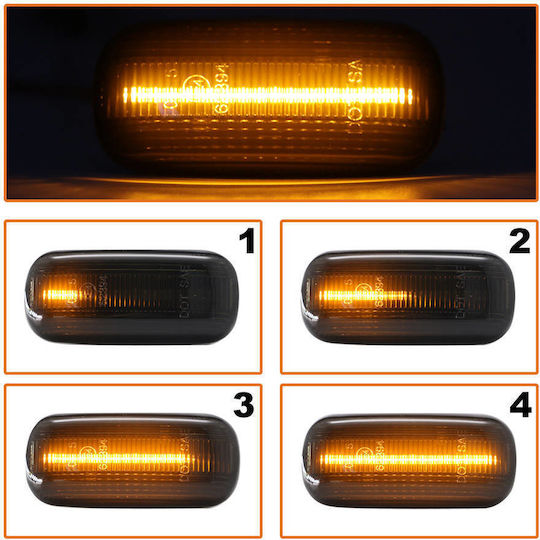 Audi A6 C6 04-08 Led Side Turn Signal Smoked Dynamic 2 Pcs Set