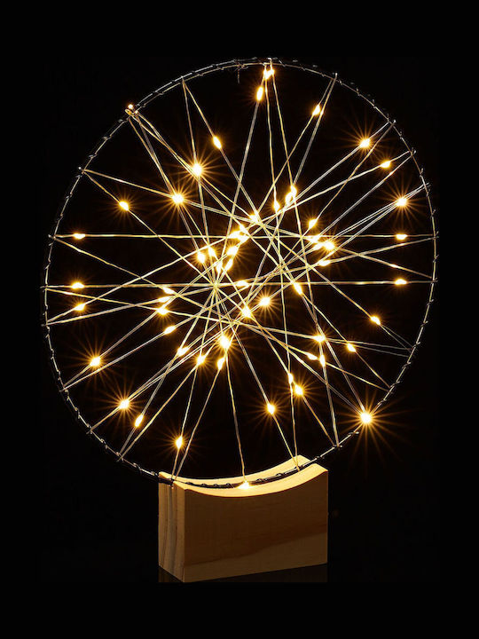 Relaxdays Decorative Ring Led Light 25cm Light Brown Black Silver 30x3.5x25 Cm
