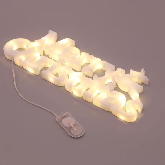 Instalație Led De Crăciun Litere 3D Flippy Merry Christmas Lumină Caldă 27.5 X 10.5 X 1.4 Cm Albă